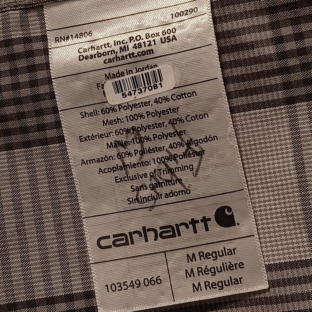 CARHARTT Men's‎ Force Plaid Ridgefield Short Sleeve Shirt SzM Relaxed Fit - Picture 10 of 16